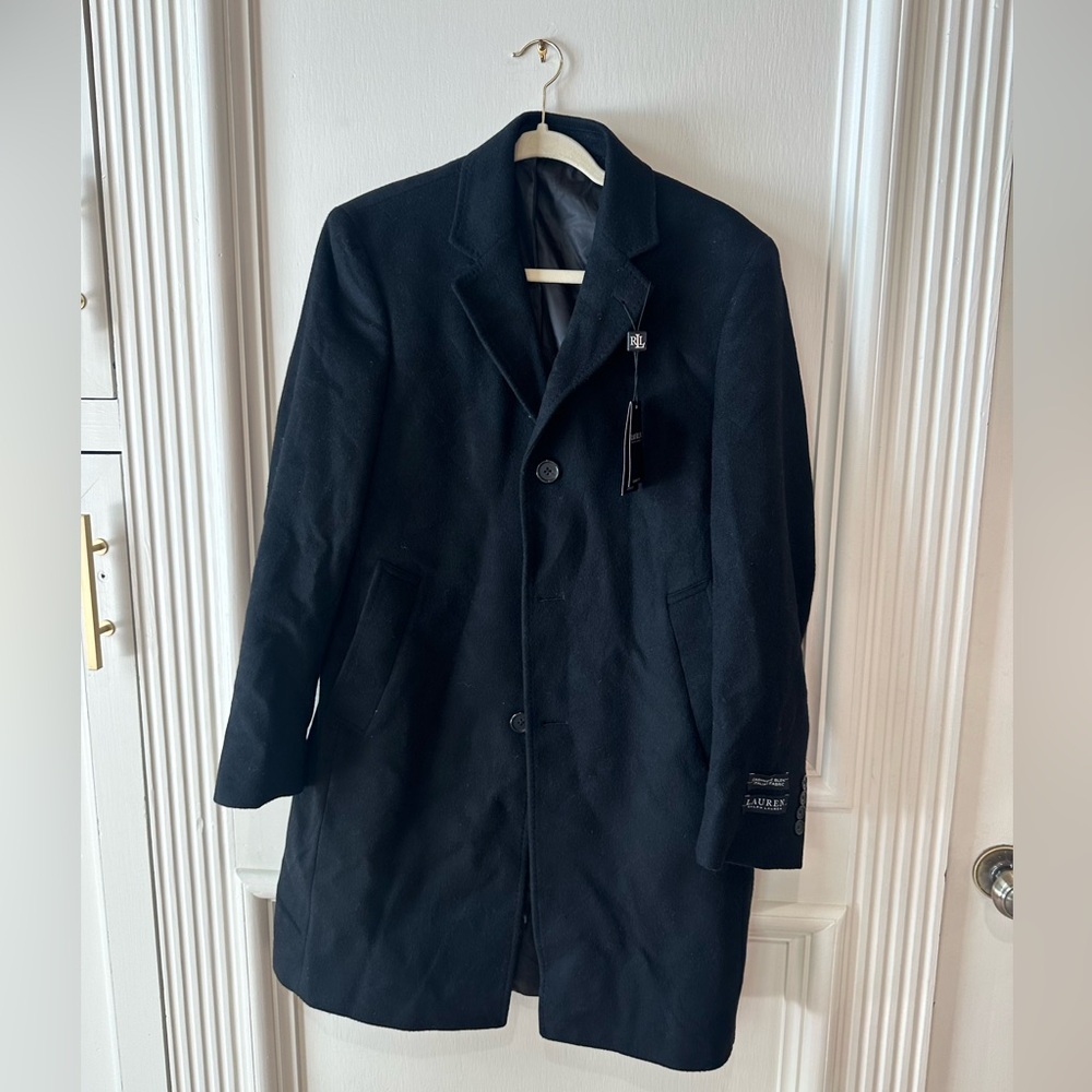 Lauren Ralph Lauren Luther Luxury Blend Overcoat 36S NWT Black Wool-Cashmere - Picture 3 of 10